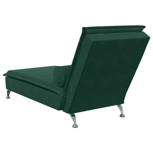Massage Chaiselongue Dunkelgrün Samt