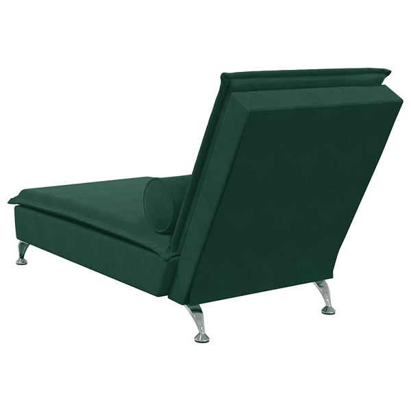 Massage Chaiselongue Dunkelgrün Samt