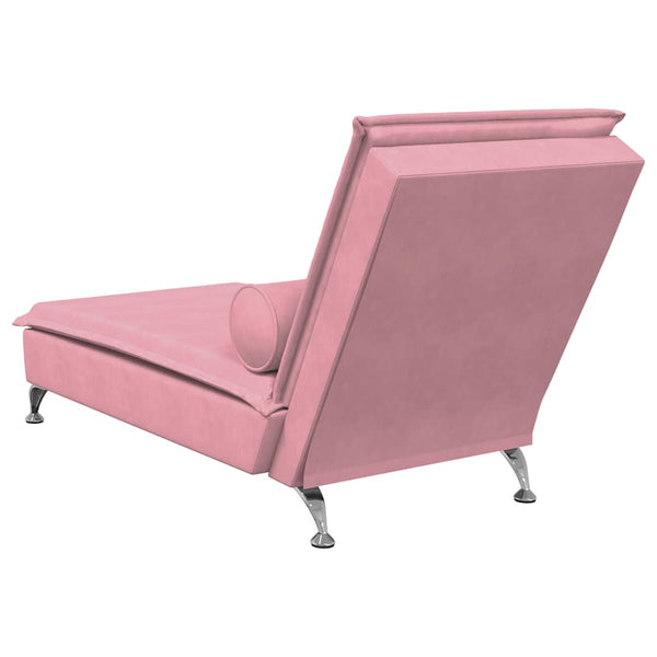 Massage Chaiselongue Rosa Samt