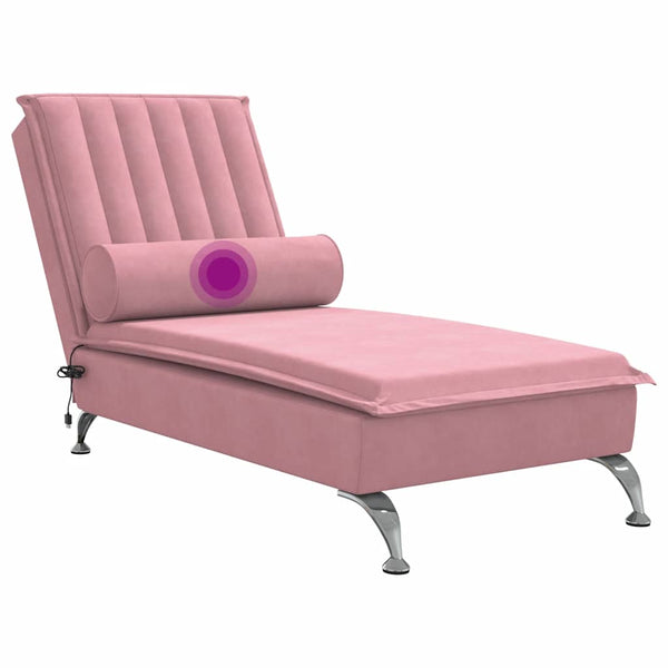 Massage Chaiselongue Rosa Samt