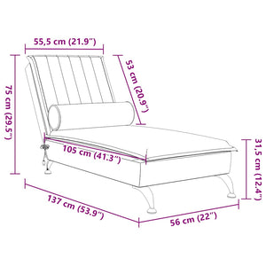 Massage Chaiselongue Rosa Samt
