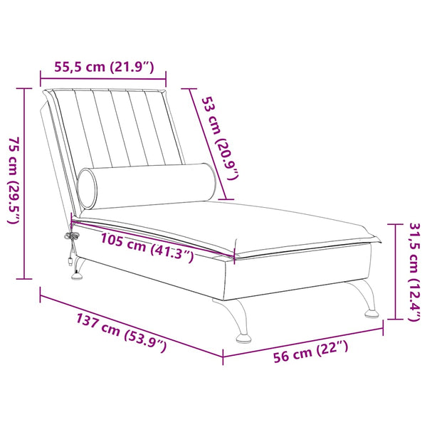 Massage Chaiselongue Rosa Samt