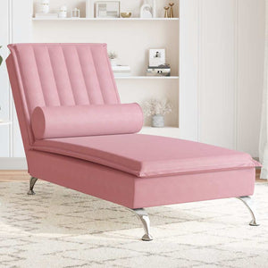 Massage Chaiselongue Rosa Samt