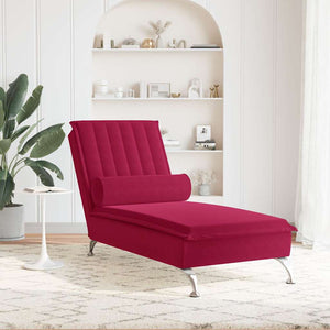 Massage Chaiselongue Weinrot Samt