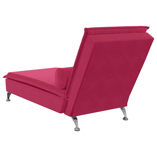 Massage Chaiselongue Weinrot Samt