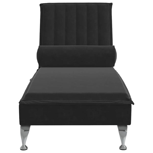 Massage Chaiselongue Schwarz Samt