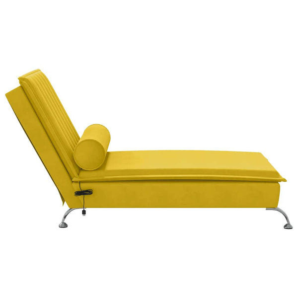 Gelbe Samt Massage Chaiselongue mit Nackenrolle