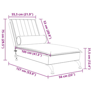 Gelbe Samt Massage Chaiselongue mit Nackenrolle