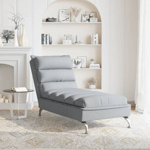 Hellgraue Chaiselongue mit Kissen