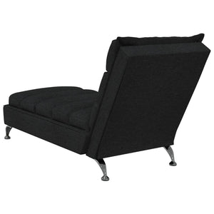 Schwarze Stoff Chaiselongue mit Kissen
