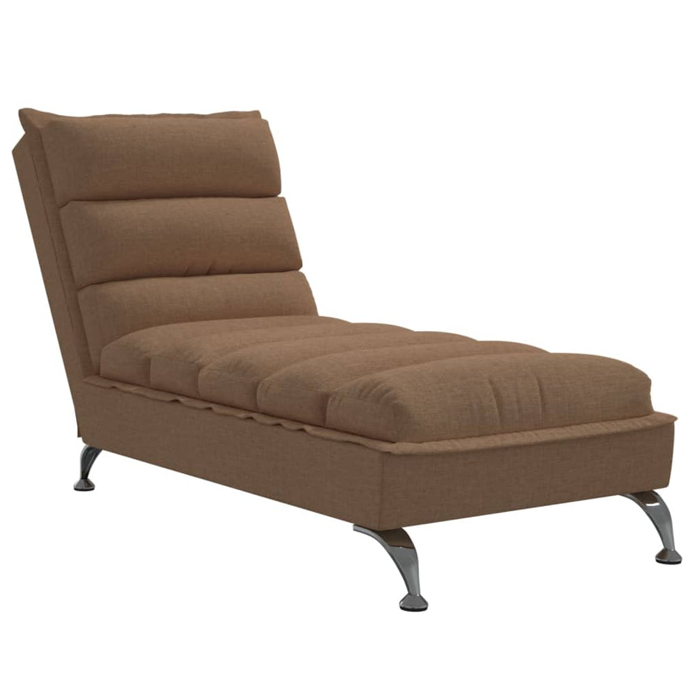 vidaXL Chaise longue avec coussin Tissu Marron