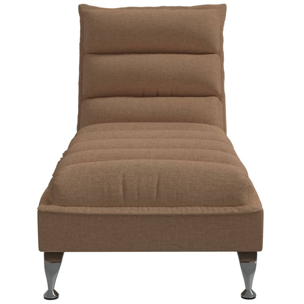 Braune Stoff Chaiselongue mit Kissen