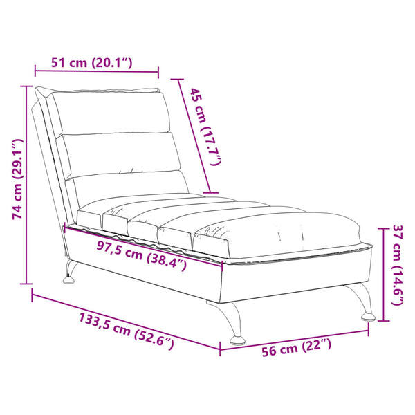 Braune Stoff Chaiselongue mit Kissen