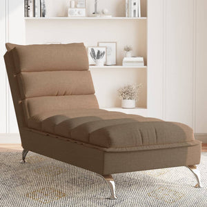 Braune Stoff Chaiselongue mit Kissen