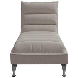 Chaiselongue Taupe Stoff mit Kissen