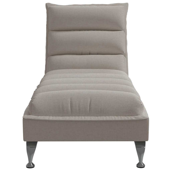 Chaiselongue Taupe Stoff mit Kissen