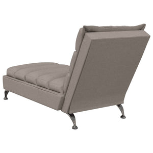 Chaiselongue Taupe Stoff mit Kissen