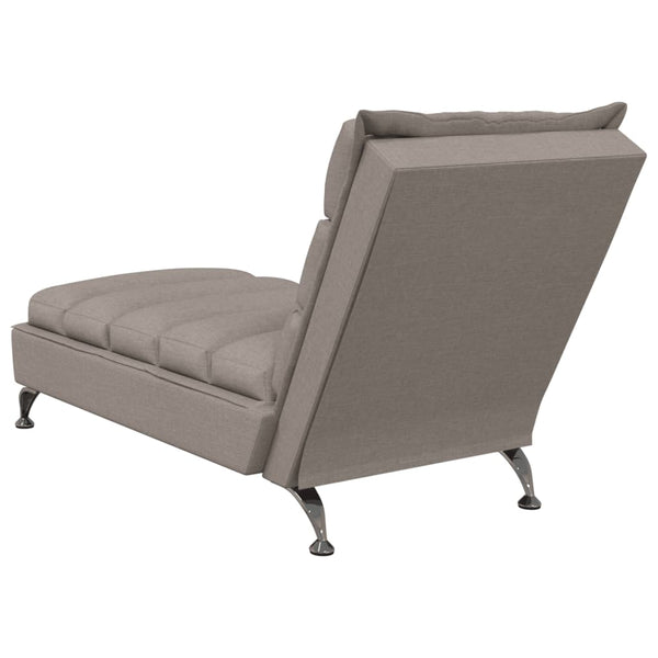 Chaiselongue Taupe Stoff mit Kissen