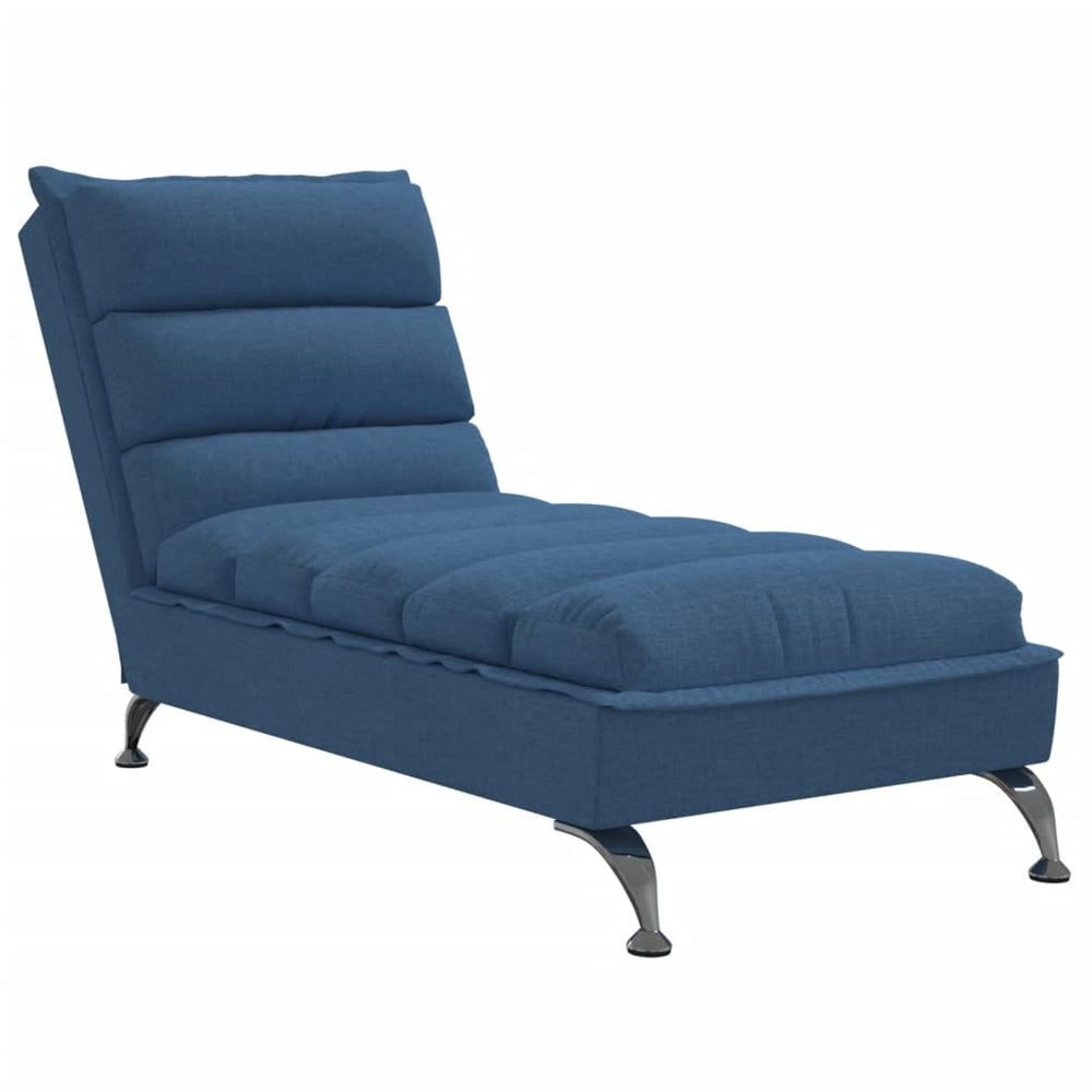 vidaXL Chaise longue avec coussin Bleu Tissu