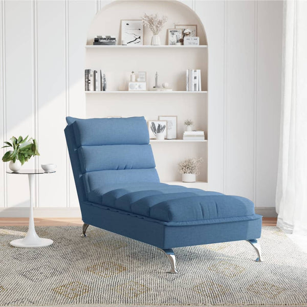 Blaue Chaiselongue mit Kissen