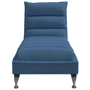 Blaue Chaiselongue mit Kissen