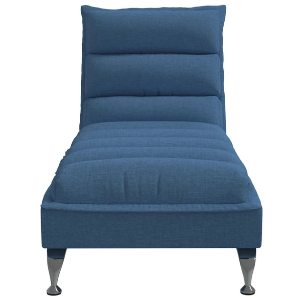 Blaue Chaiselongue mit Kissen