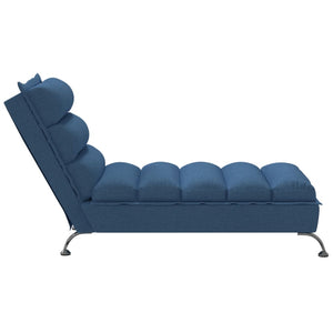 Blaue Chaiselongue mit Kissen
