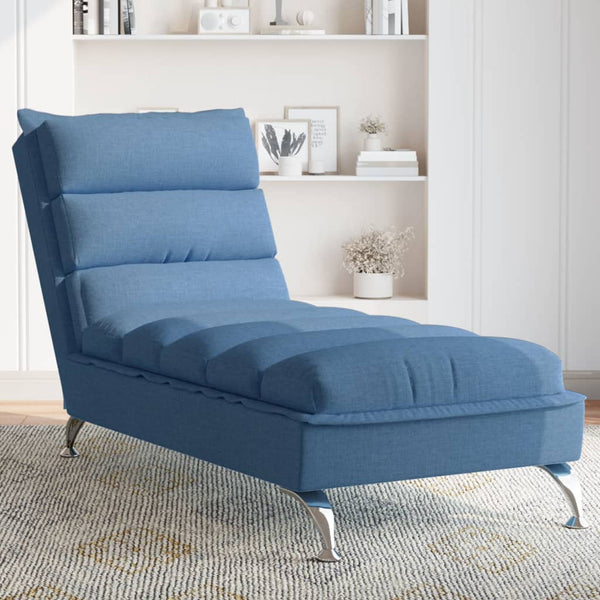 Blaue Chaiselongue mit Kissen
