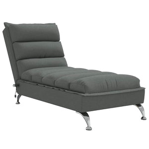 Massage Chaiselongue Dunkelgrau mit Kissen