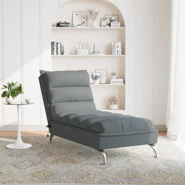 Massage Chaiselongue Dunkelgrau mit Kissen