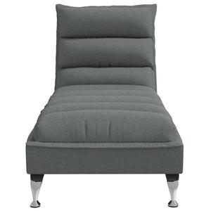 Massage Chaiselongue Dunkelgrau mit Kissen