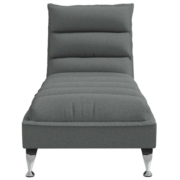 Massage Chaiselongue Dunkelgrau mit Kissen