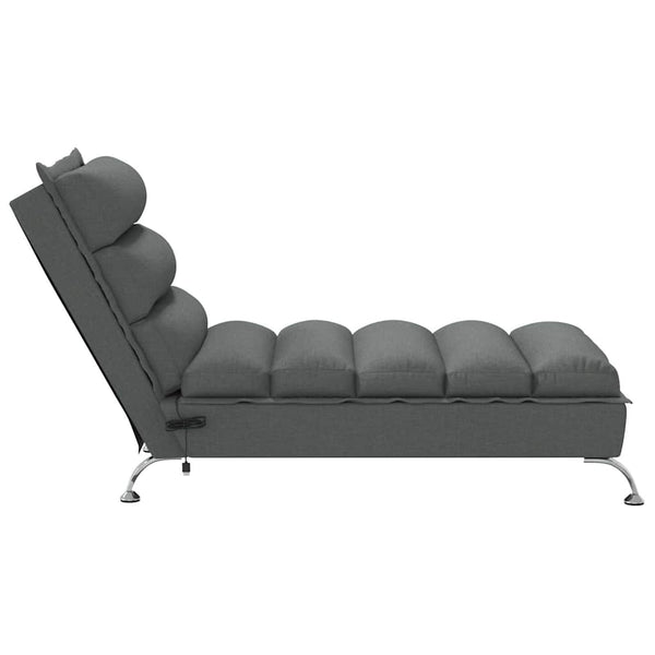 Massage Chaiselongue Dunkelgrau mit Kissen