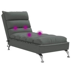 Massage Chaiselongue Dunkelgrau mit Kissen