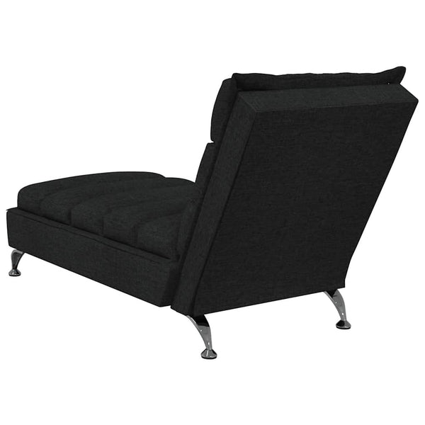 Massage Chaiselongue Schwarz Stoff