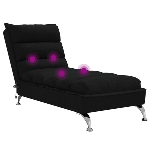 Massage Chaiselongue Schwarz Stoff