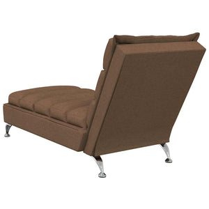 Massage Chaiselongue Braun Stoff