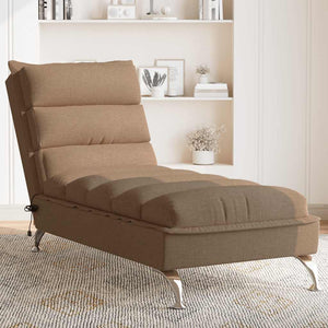Massage Chaiselongue Braun Stoff