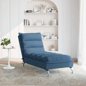 Massage Chaiselongue Blau mit Kissen