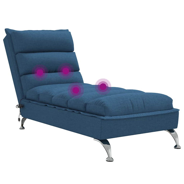 Massage Chaiselongue Blau mit Kissen