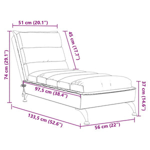 Massage Chaiselongue Blau mit Kissen