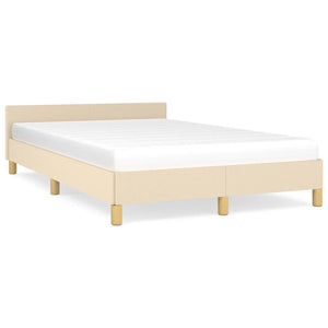 Creme Bettgestell 120x190 cm Stoff