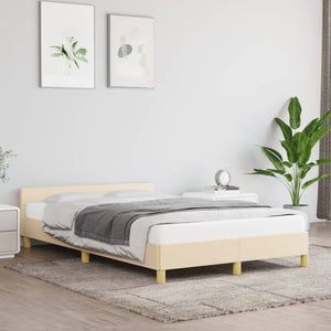 Creme Bettgestell 120x190 cm Stoff