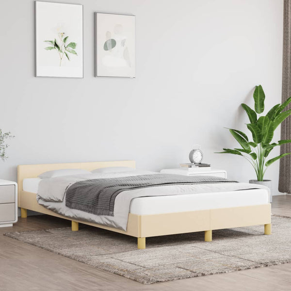 Creme Bettgestell 120x190 cm Stoff