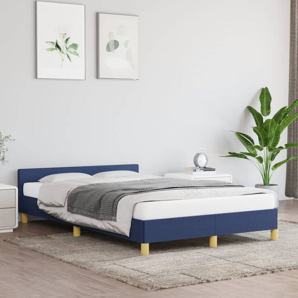 vidaXL Cadre de lit sans matelas Bleu 120x190 cm Tissu