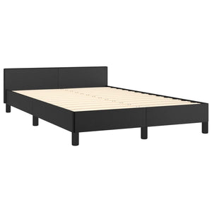 Schwarzes Kunstleder Bettgestell 120x190 cm