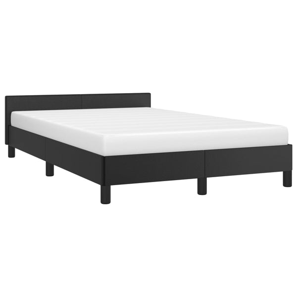 Schwarzes Kunstleder Bettgestell 120x190 cm