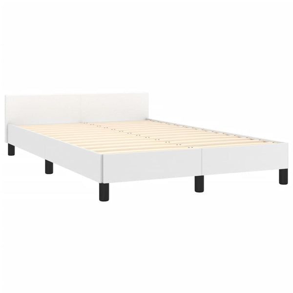 Bettgestell Weiß 120x190 cm Kunstleder