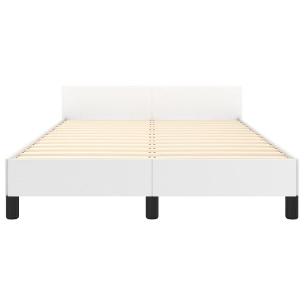 Bettgestell Weiß 120x190 cm Kunstleder