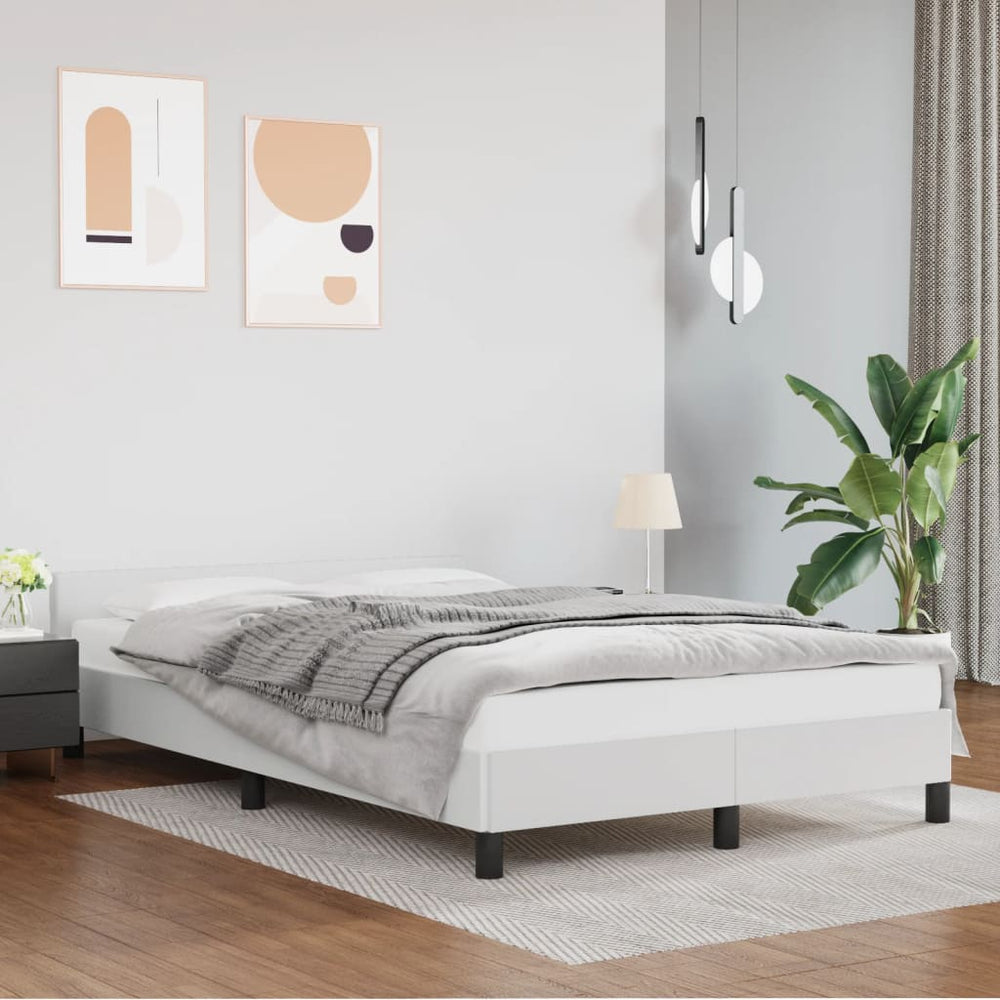 Bettgestell Weiß 120x190 cm Kunstleder
